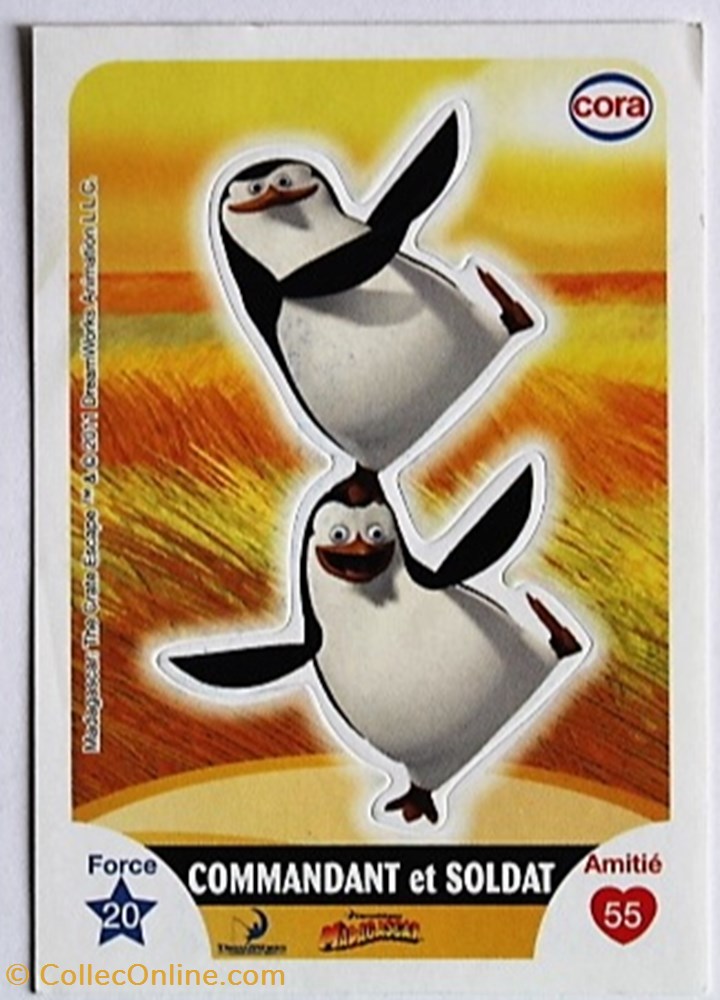 Dreamworks Cora 2011 - S077 - Madagascar - Commandant et soldat jeux jouets jeu de carte collectionner dreamworks cora 2011 s077 madagascar commandant et soldat