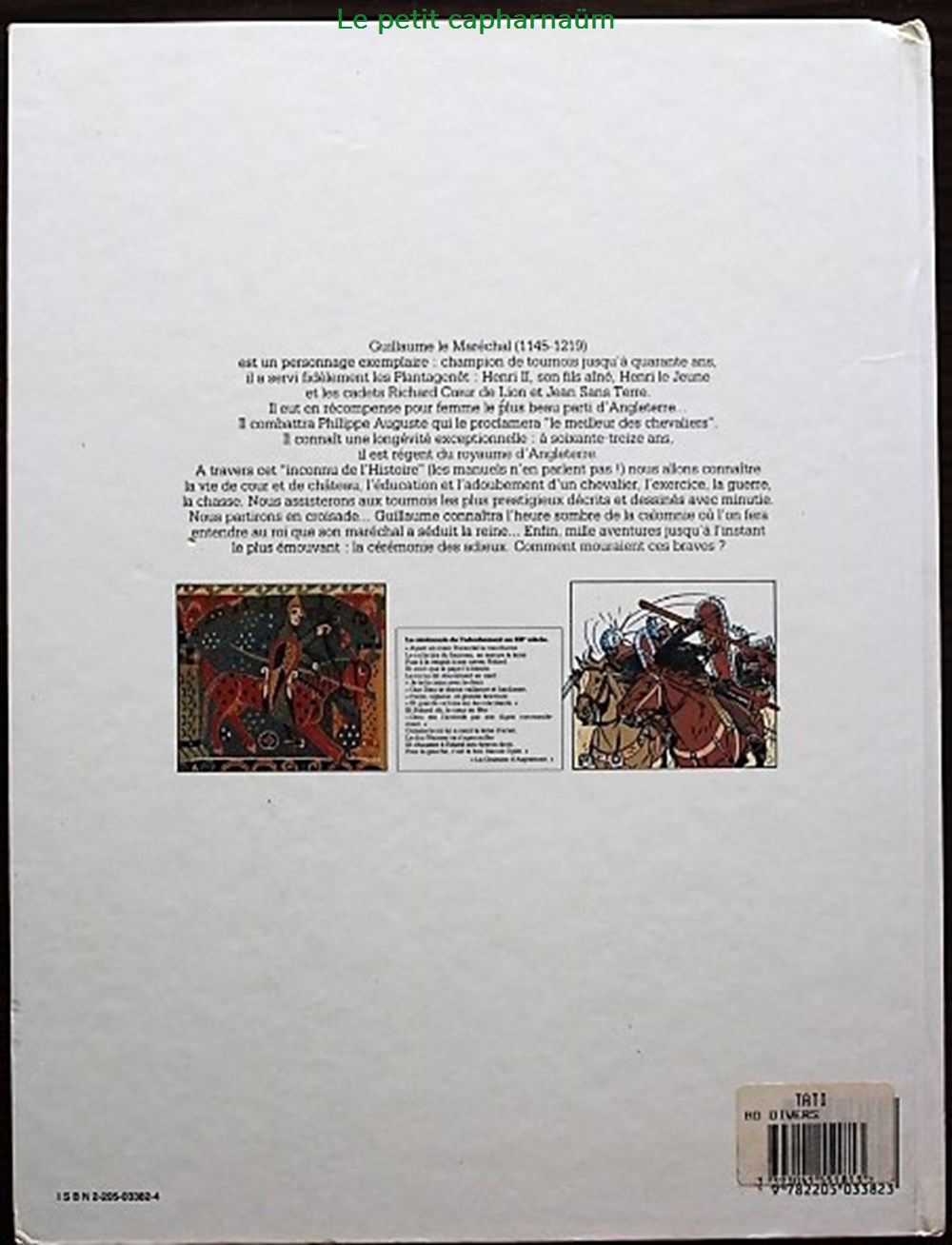 Album - Guillaume le Maréchal - EO 1987 livres bd revues bandes dessinees album guillaume le marechal eo 1987