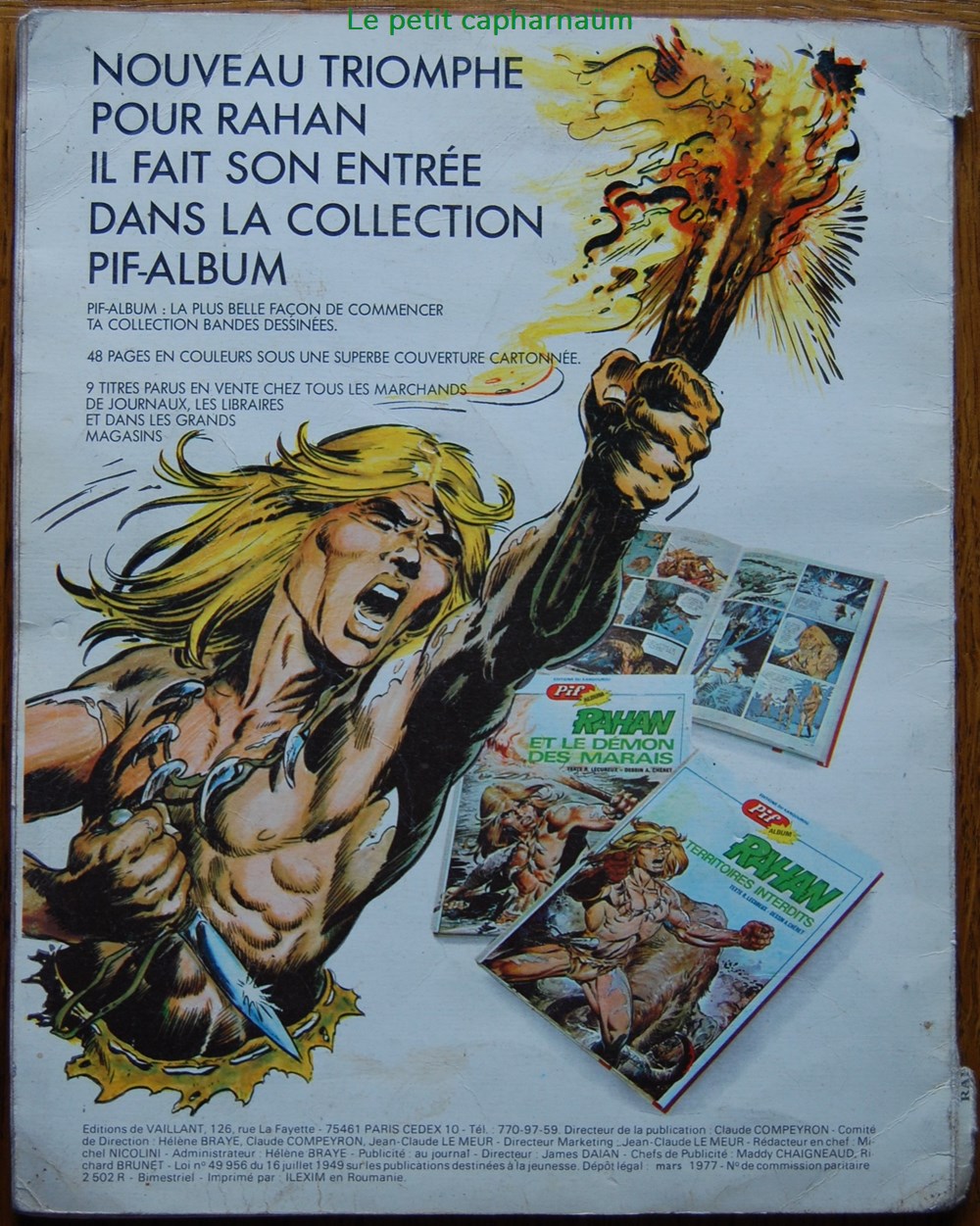 livres bd revues bandes dessinees rahan 1ere serie vaillant 22 la vallee des tournaments oeil qui voit loin eo 1977