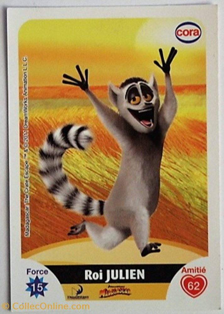 Dreamworks Cora 2011 - C053 - Madagascar - Roi Julien jeux jouets jeu de carte collectionner dreamworks cora 2011 c053 madagascar roi julien