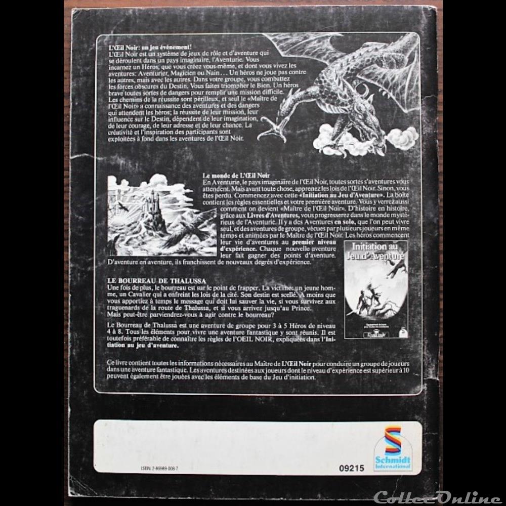 Jeu de rôle - Oeil noir (L') - 13 - Le bourreau de Thalussa jeux jouets roles jeu de role oeil noir 13 le bourreau de thalussa
