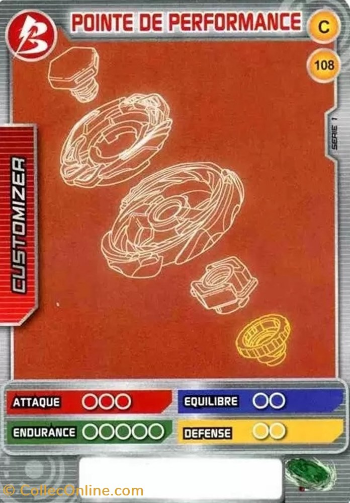 TCG Beyblade - 108/160 - Pointe de performance jeux jouets jeu carte collectionner tcg beyblade 108 160 pointe de performance
