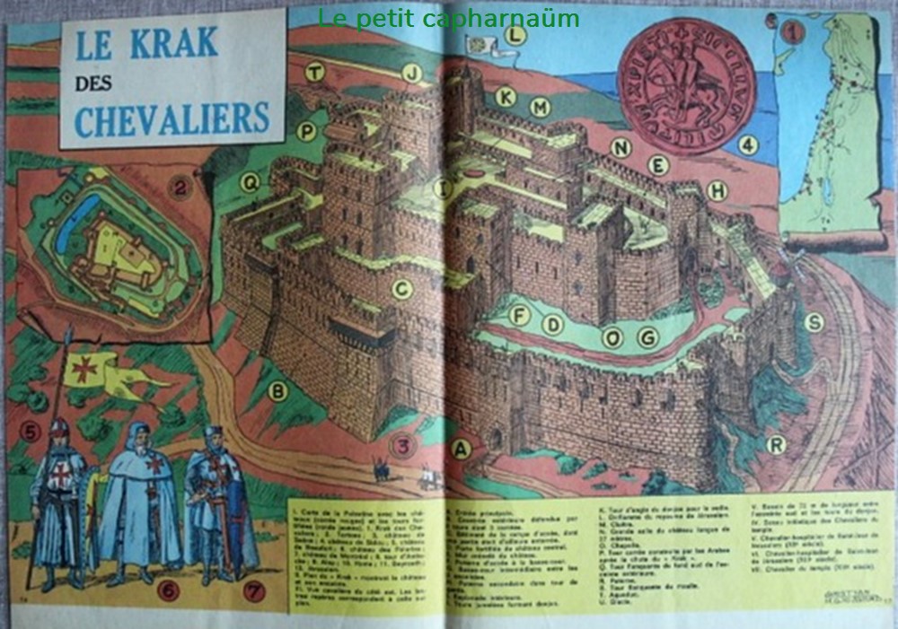 Encart central - Le krak des chevaliers documents anciens planches plans techniques encart central le krak des chevaliers