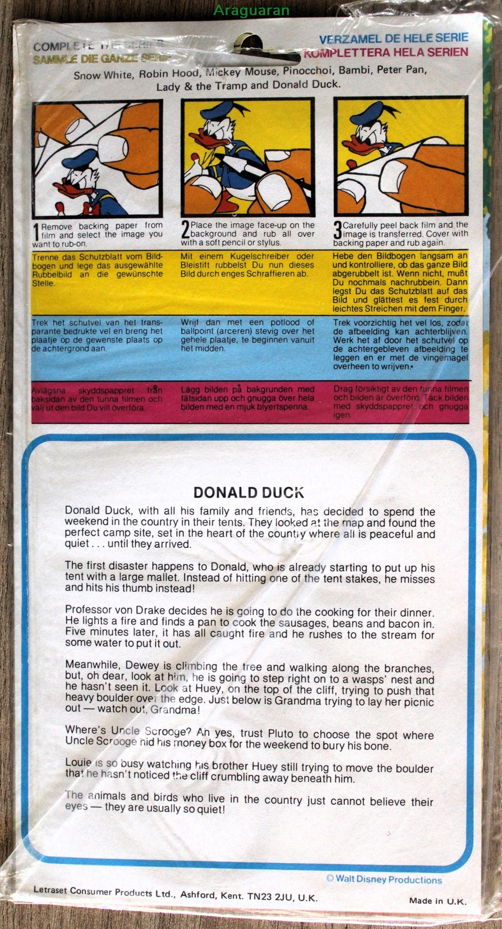 divers decorations magnets autocollants decalcomanies decorama letraset actions transfers storytime walt disney donald duck