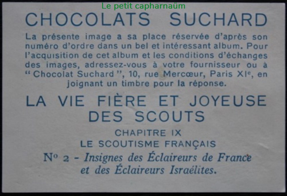 Image / Chromo - La vie fière et joyeuse des scouts - IX-02 - Insignes des éclaireurs de France documents anciens chromos images alimentaires image chromo la vie fiere et joyeuse des scouts ix 02 insignes des eclaireurs de france
