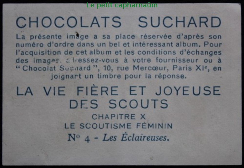 documents anciens chromos images alimentaires image chromo la vie fiere et joyeuse des scouts x 04 les eclaireuses