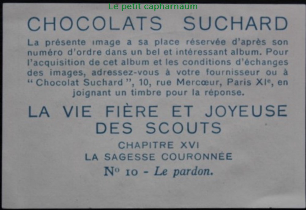 documents anciens chromos images alimentaires image chromo la vie fiere et joyeuse des scouts xvi 10 le pardon