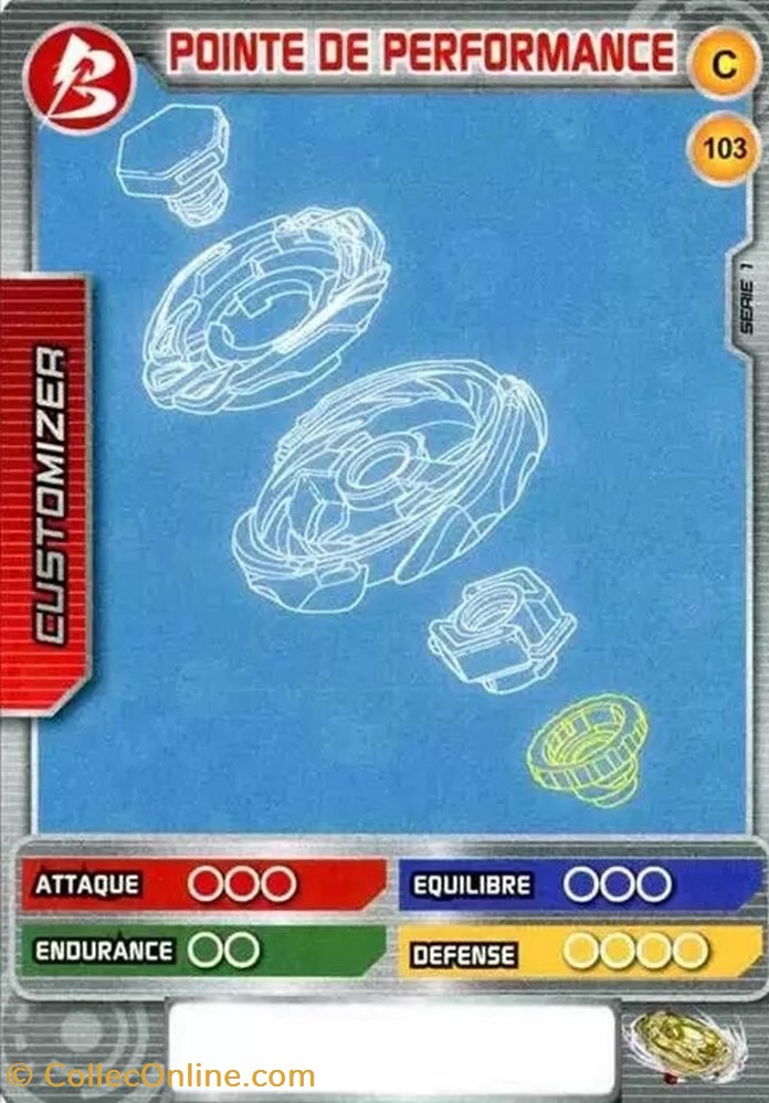TCG Beyblade - 103/160 - Pointe de performance jeux jouets jeu carte collectionner tcg beyblade 103 160 pointe de performance