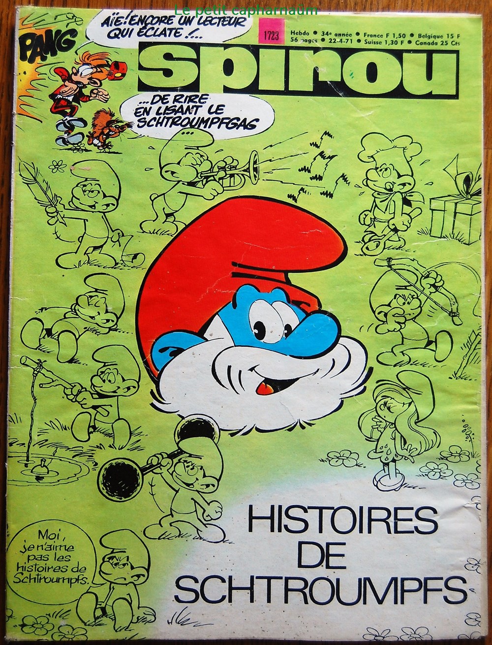 Spirou - 1723 - Couverture : Les schtroumpfs livres bd revues spirou 1723 couverture les schtroumpfs
