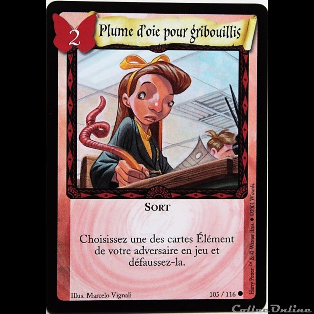 TCG Harry Potter - Set de base - 105 - Plume d'oie pour gribouillis - Commune jeux jouets jeu carte collectionner tcg harry potter set de base 105 plume oie pour gribouillis commune
