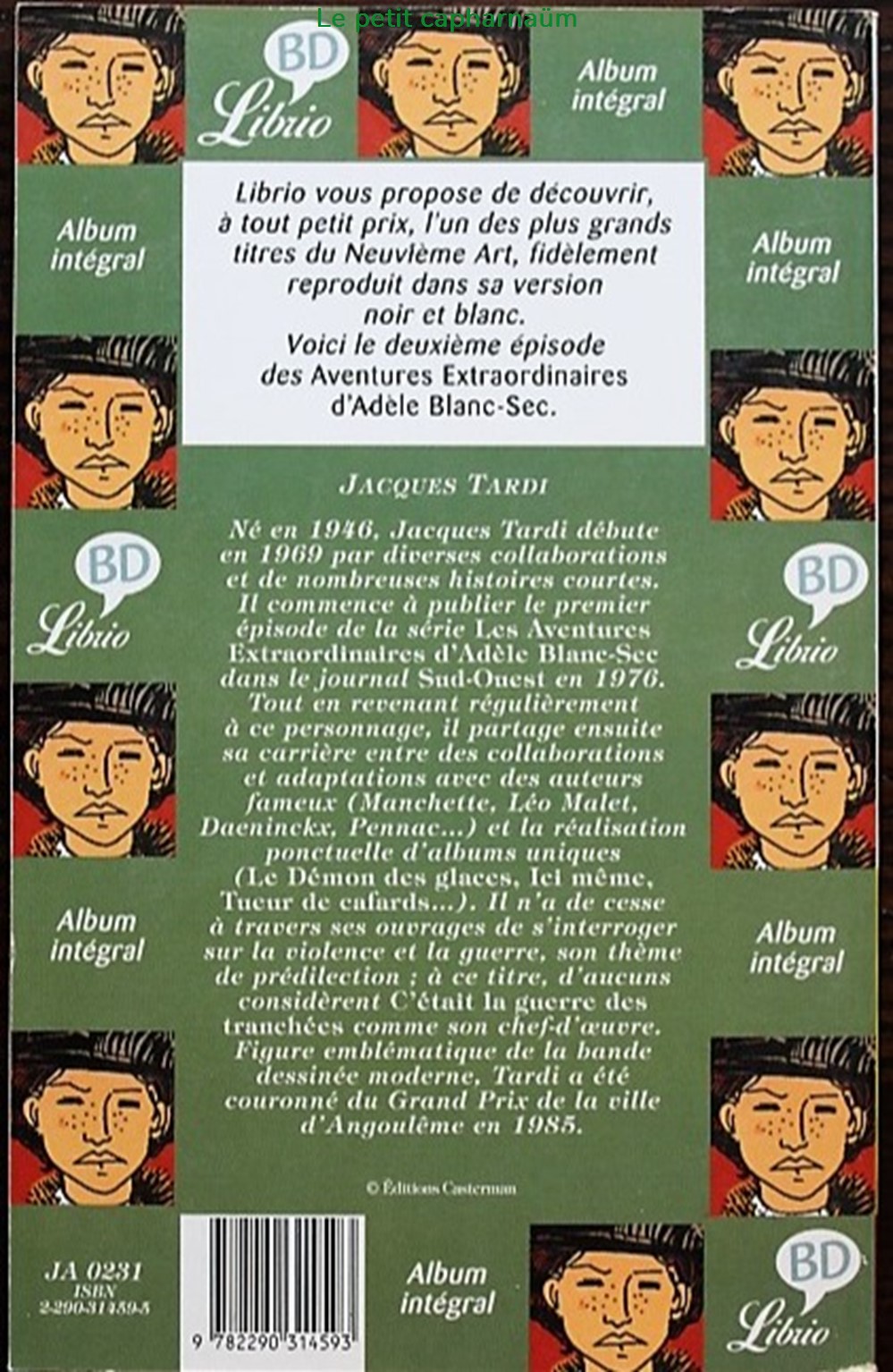 Livre de poche - Adèle Blanc-Sec - 02 - Le démon de la Tour Eiffel - Librio 2001 livres bd revues bandes dessinees livre de poche adele blanc sec 02 le demon de la tour eiffel librio 2001