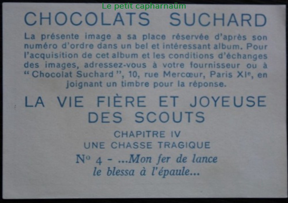documents anciens chromos images alimentaires image chromo la vie fiere et joyeuse des scouts iv 04 mon fer de lance