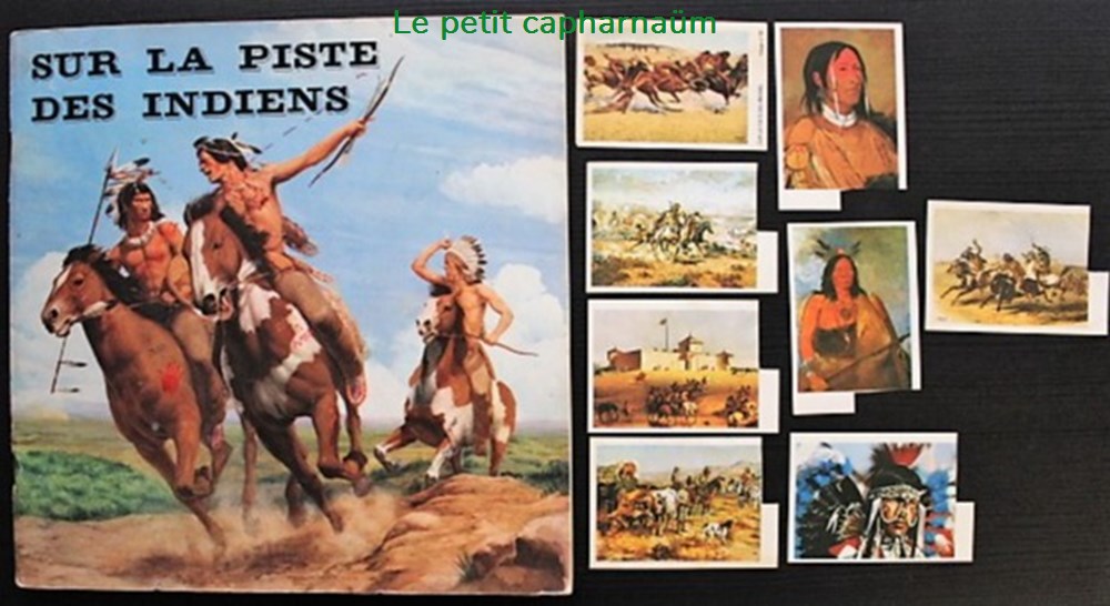 Sur la piste des indiens - Album collecteur d'images Coop 1976 documents anciens chromos sur la piste des indiens album collecteur images coop 1976