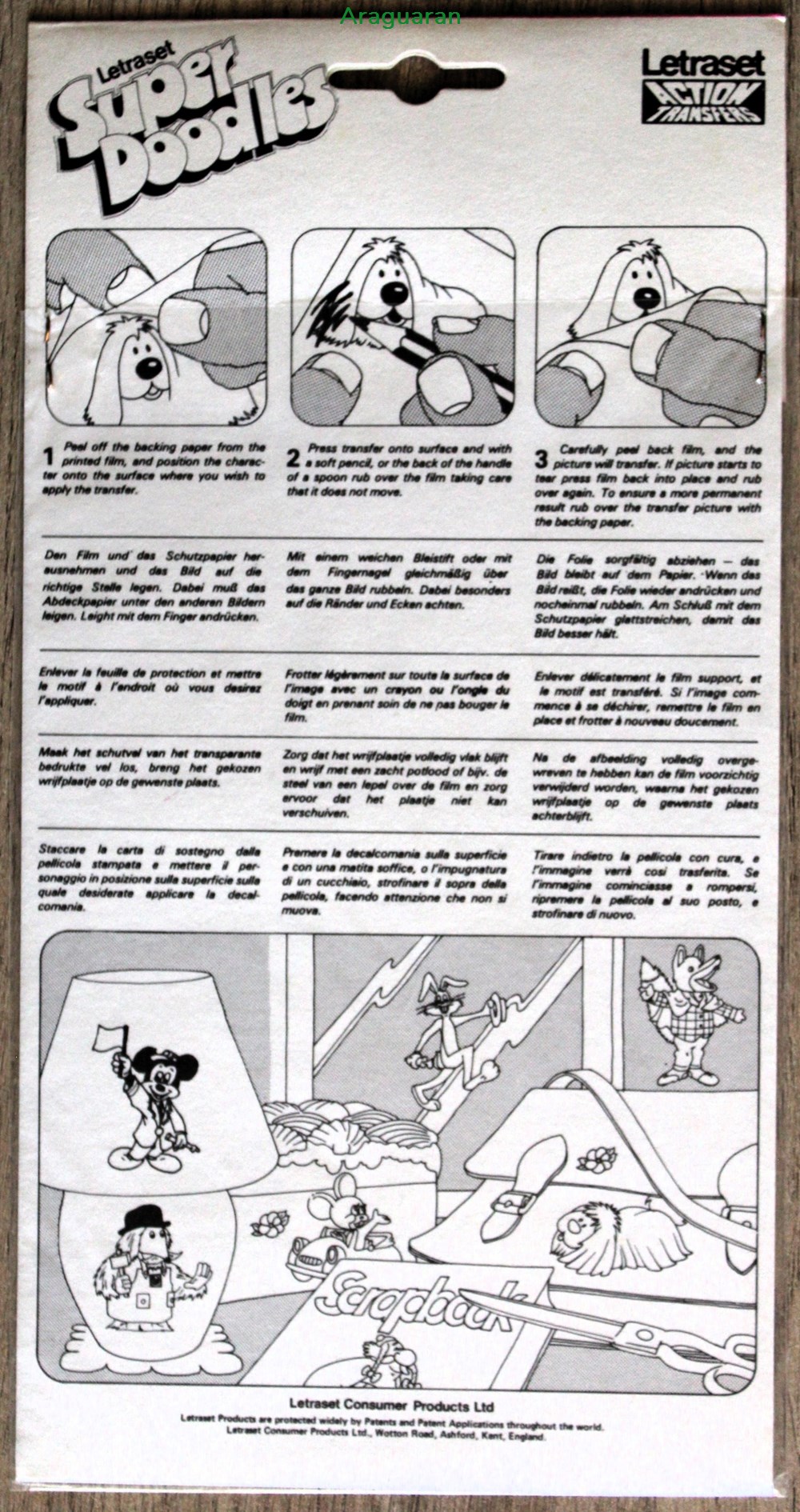 Décalcomanies - Letraset - Super Doodles - Mickey Mouse divers decorations magnets autocollants decalcomanies letraset super doodles mickey mouse