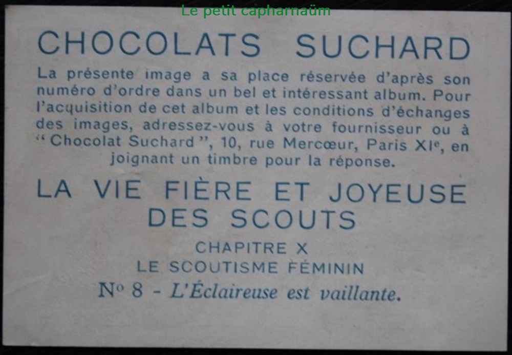 documents anciens chromos images alimentaires image chromo la vie fiere et joyeuse des scouts x 08 eclaireuse est vaillante