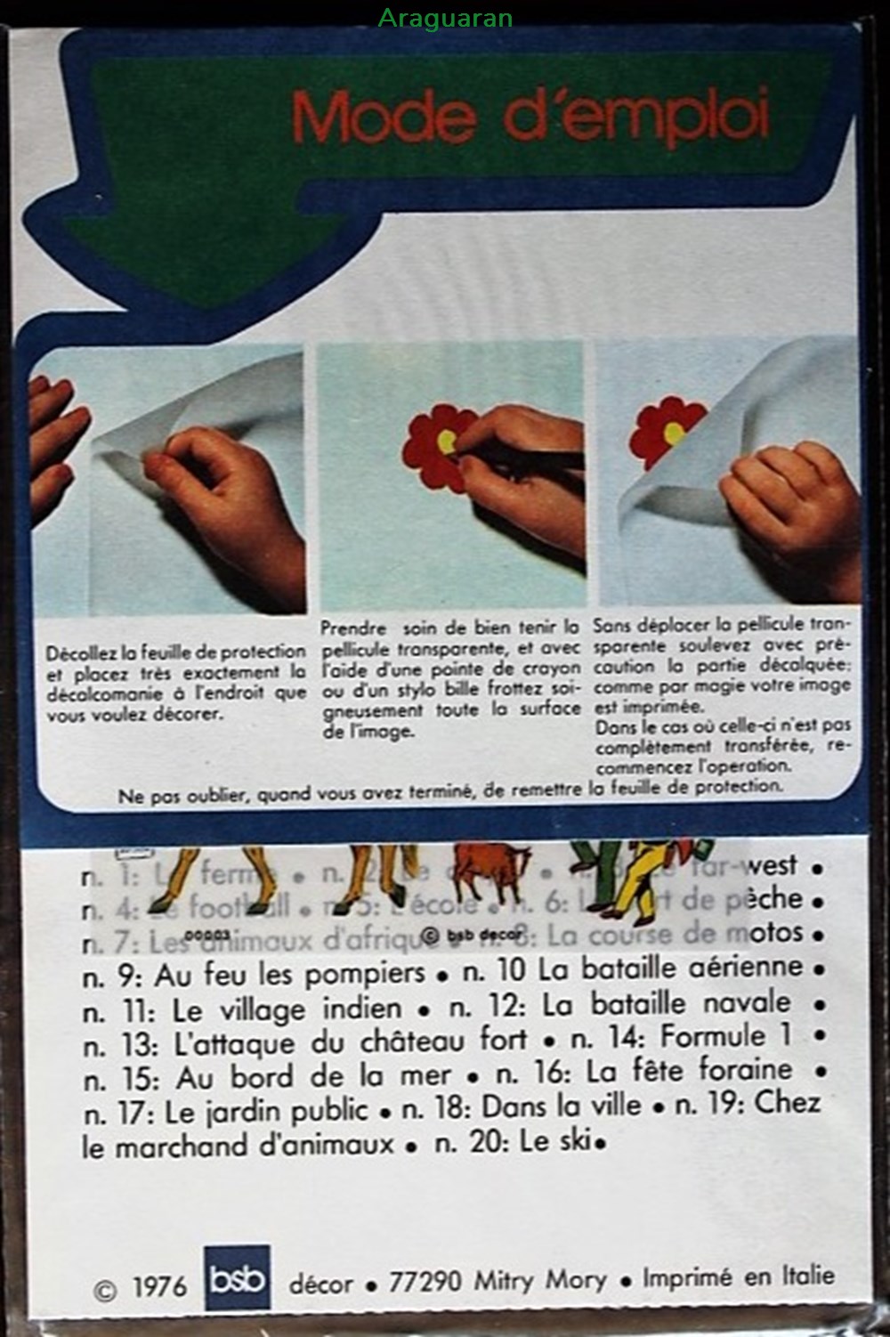 Décorama - BSB - 003 - Le Far-West divers decorations magnets autocollants decalcomanies decorama bsb 003 le far west