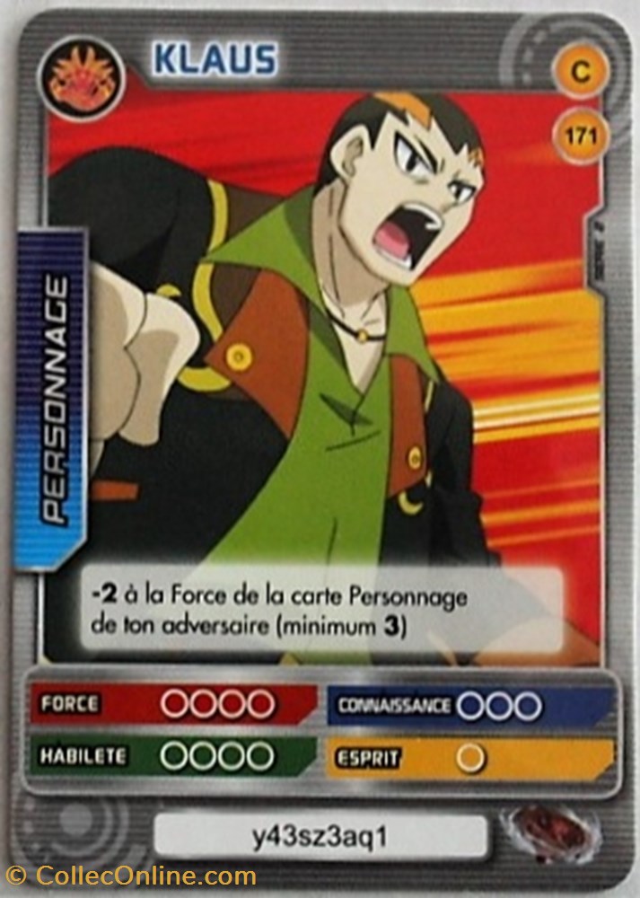 TCG Beyblade - 171/240 - Klaus jeux jouets jeu carte collectionner tcg beyblade 171 240 klaus
