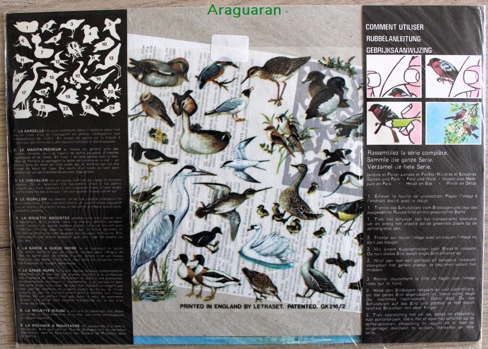 divers decorations magnets autocollants decalcomanies decorama letraset action transfers oiseaux des rivieres et estuaires