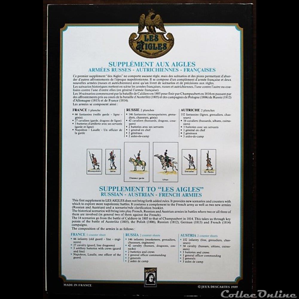 Aigles (Les) - Supplément N°1 2 jeux jouets de guerre aigles les supplement n 1