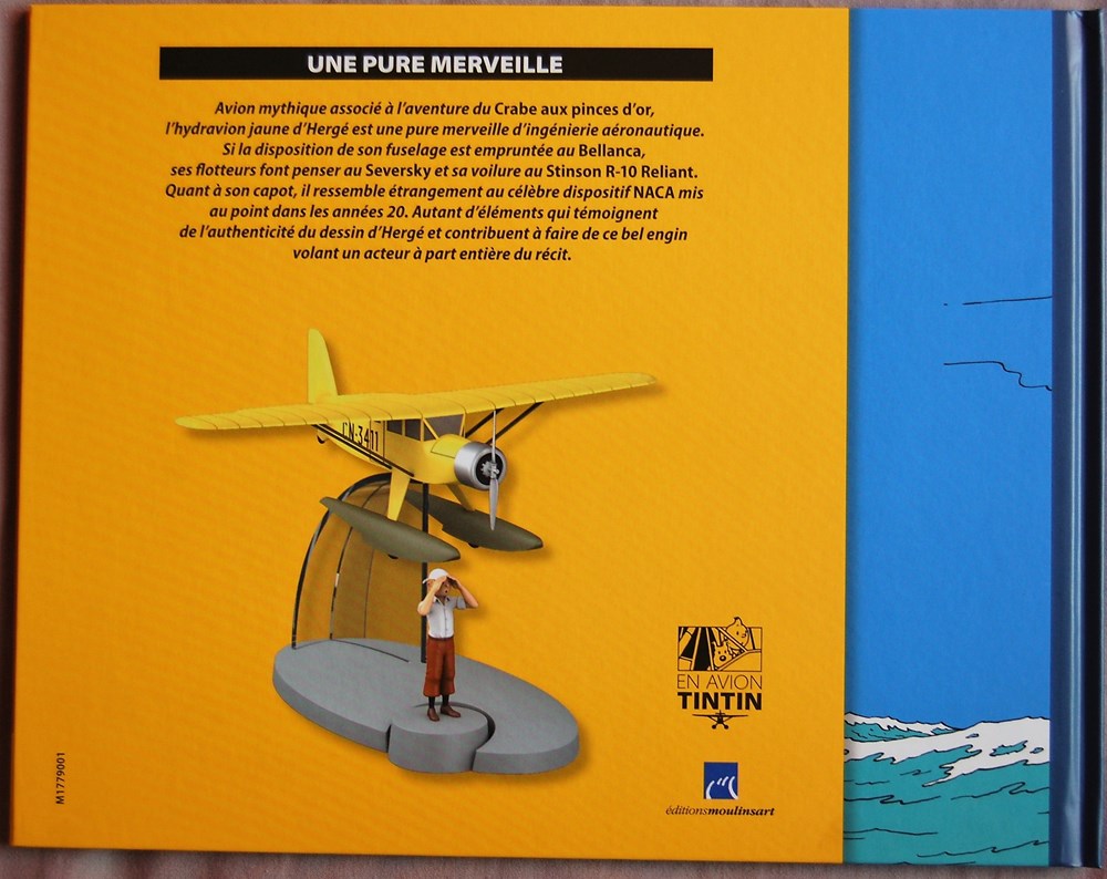Tintin - En avion Tintin 01 - L'hydravion du Crabe aux pinces d'or - EO 2014 livres bd revues bandes dessinees tintin en avion tintin 01 hydravion du crabe aux pinces or eo 2014