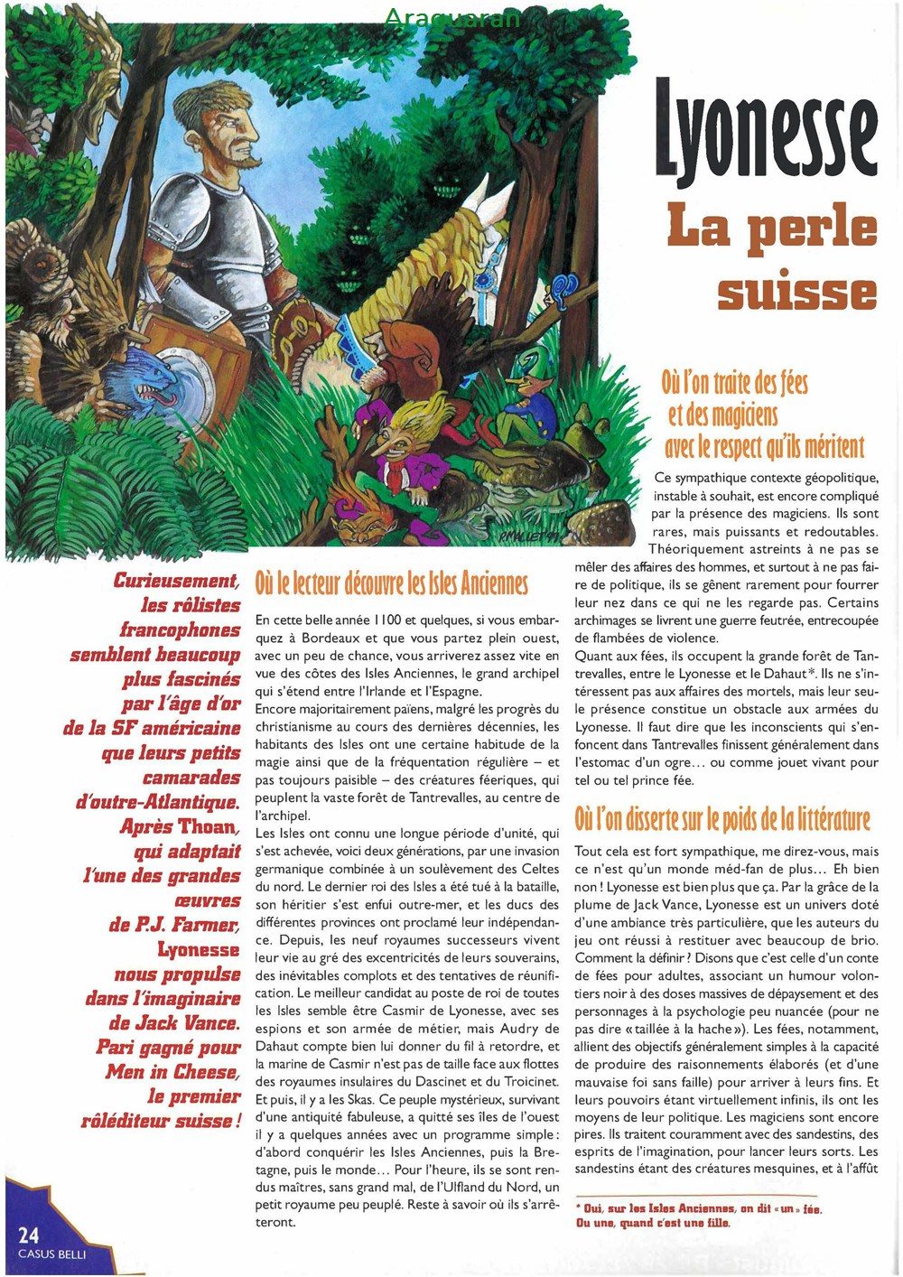 Présentation du jeu - Lyonesse - Casus Belli N°122 de 1999 jeux societe jouets roles presentation du jeu lyonesse casus belli n 122 de 1999