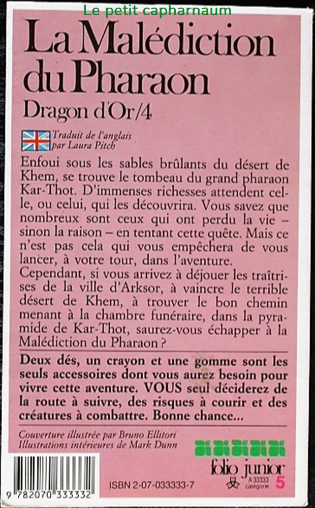 jeux de societe jouets livre dont vous etes heros ldvelh dragon or 4 la malediction du pharaon