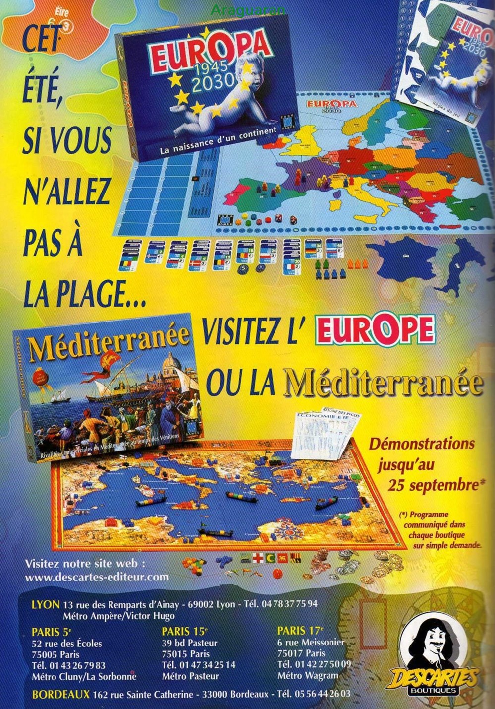 jeux jouets plateau publicite jeu de societe mediterranee europa 1945 2030 1999
