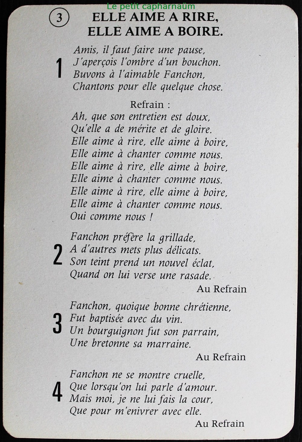 Chanson paillarde - Elle aime à rire, elle aime à boire jeux societe jouets cartes chanson paillarde elle aime a rire elle aime a boire