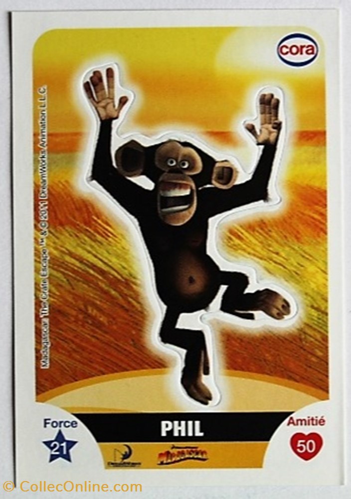 Dreamworks Cora 2011 - S051 - Madagascar - Phil jeux jouets jeu de carte collectionner dreamworks cora 2011 s051 madagascar phil