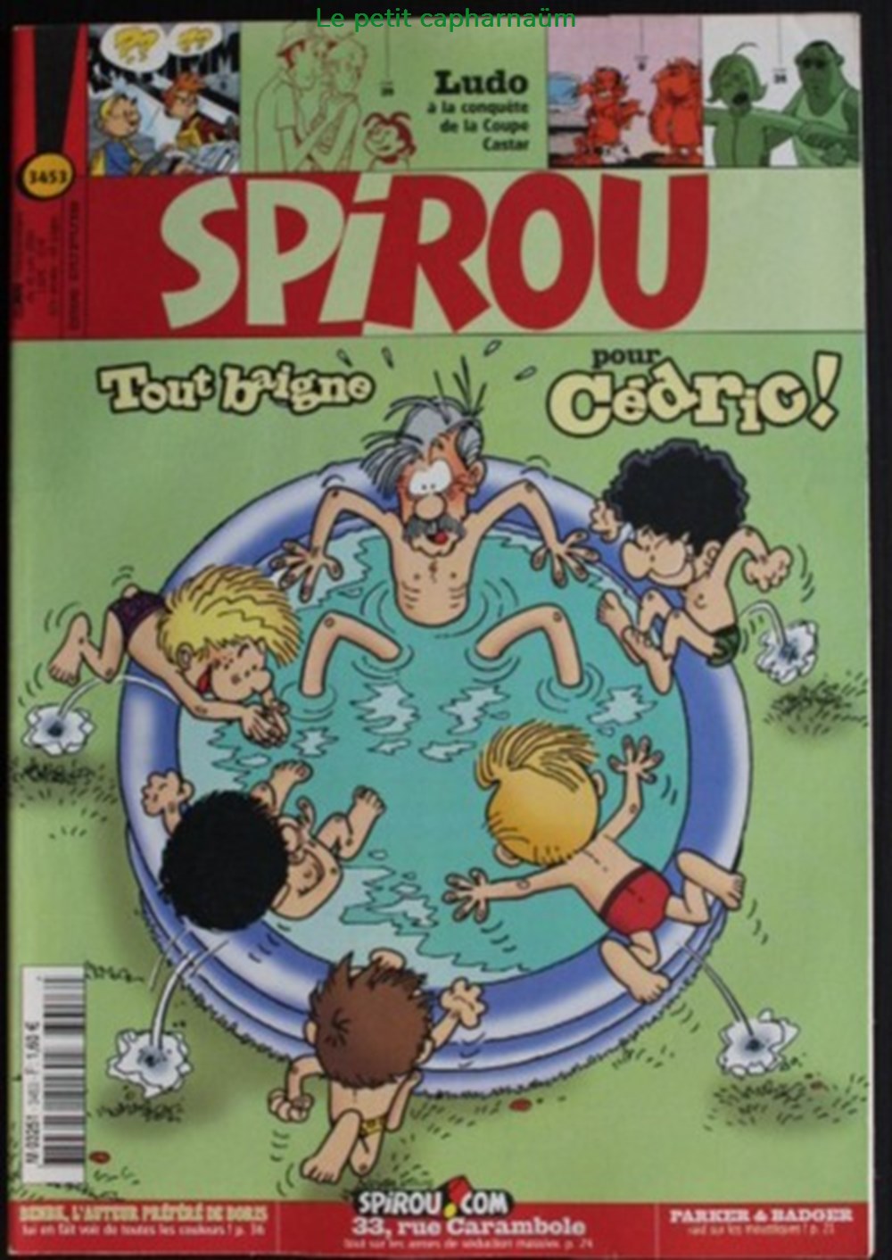 Spirou - 3453 - Couverture : Cédric livres bd revues spirou 3453 couverture cedric