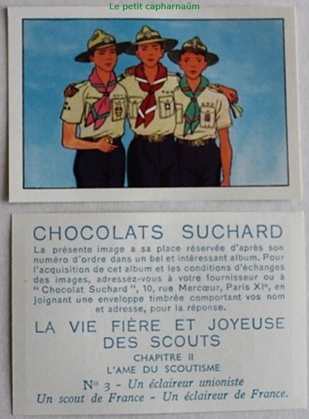 Image / Chromo - La vie fière et joyeuse des scouts - II-03 - Un éclaireur unioniste, un scout... documents anciens chromos images alimentaires image chromo la vie fiere et joyeuse des scouts ii 03 un eclaireur unioniste un scout