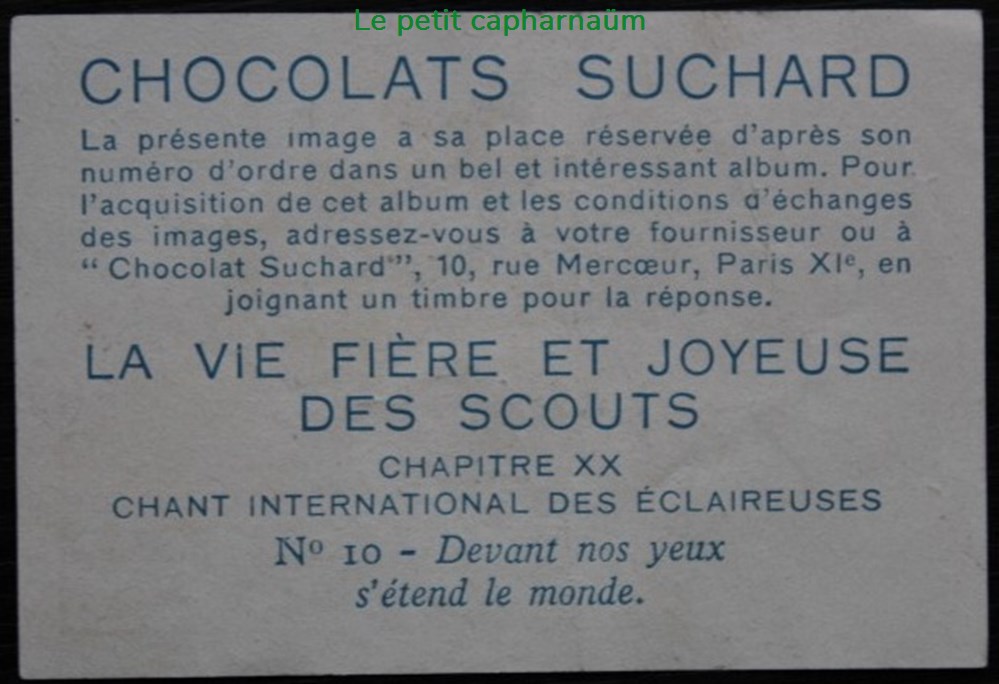 Image / Chromo - La vie fière et joyeuse des scouts - XX-10 - Le monde devant nos yeux documents anciens chromos images alimentaires image chromo la vie fiere et joyeuse des scouts xx 10 le monde devant nos yeux