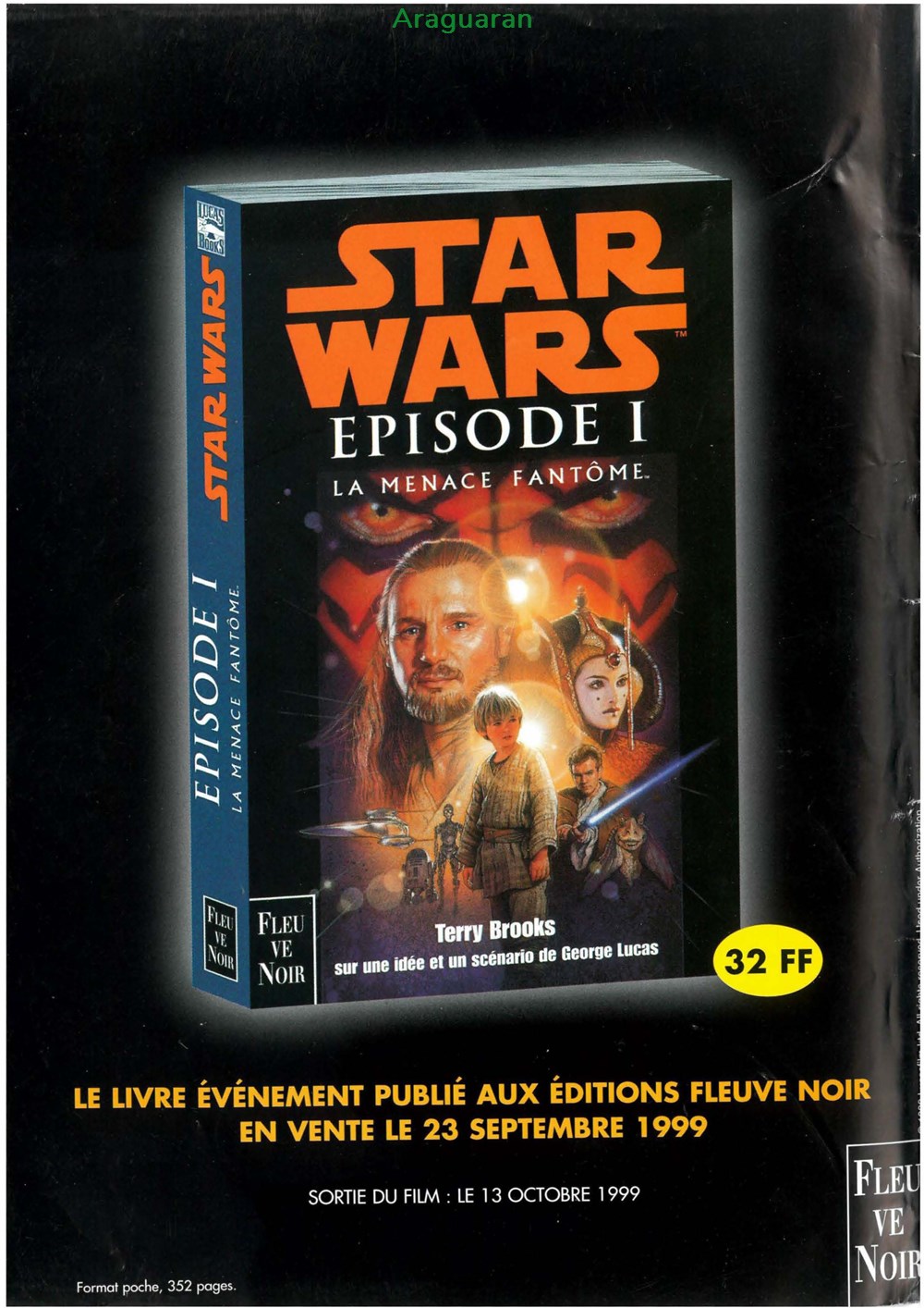 Publicité Star Wars - Livres Romans - 1999 jeux de societe jouets roles publicite star wars livres romans 1999