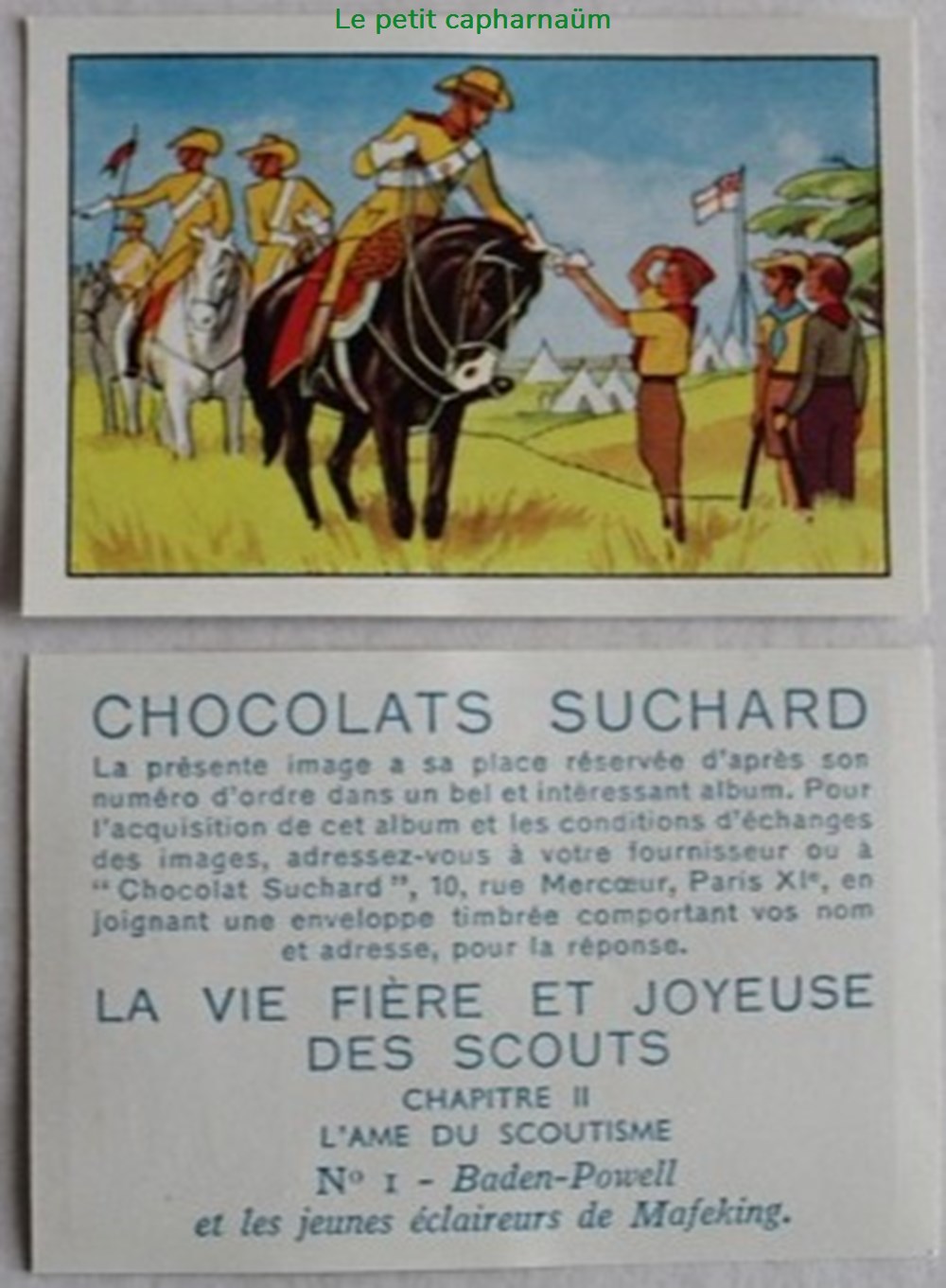 documents anciens chromos images alimentaires image chromo la vie fiere et joyeuse des scouts ii 01 baden powell et les jeunes eclaireurs