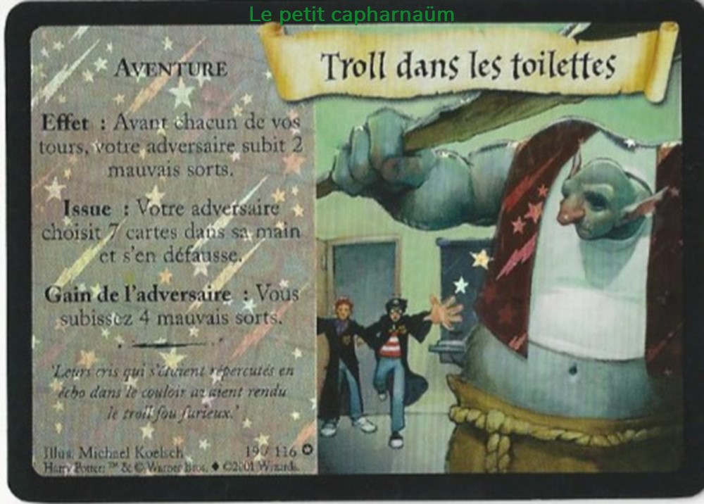 TCG Harry Potter - Set de base - 019 - Troll dans les toilettes - Rare Brillante jeux societe jouets jeu carte collectionner tcg harry potter set de base 019 troll dans les toilettes rare brillante