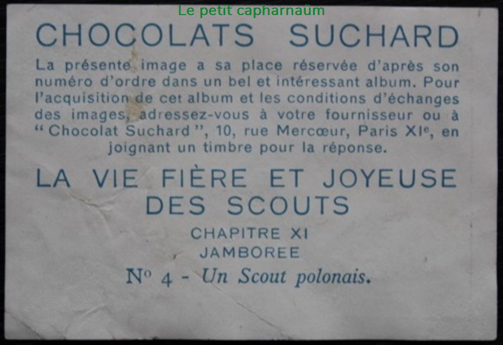 Image / Chromo - La vie fière et joyeuse des scouts - XI-04 - Un scout polonais documents anciens chromos images alimentaires image chromo la vie fiere et joyeuse des scouts xi 04 un scout polonais
