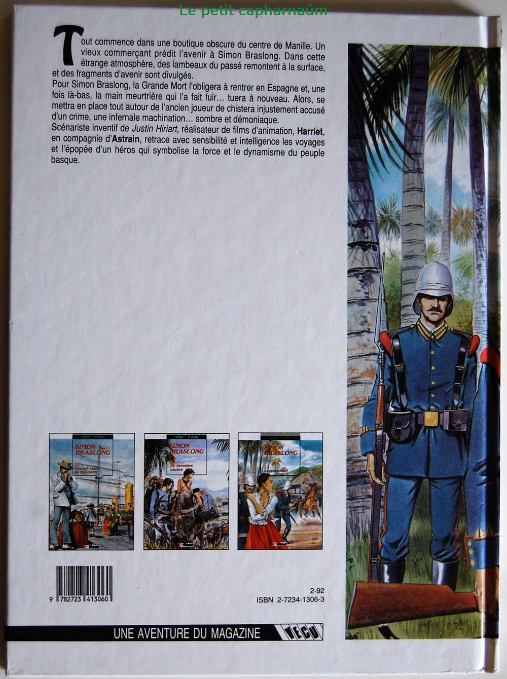 Simon Braslong - 03 - Le testament - EO 1992 livres bd revues bandes dessinees simon braslong 03 le testament eo 1992