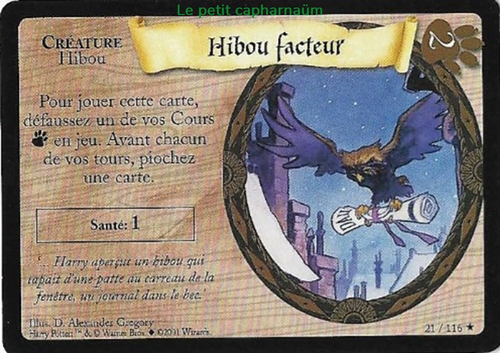 TCG Harry Potter - Set de base - 021 - Hibou facteur - Rare jeux societe jouets jeu carte collectionner tcg harry potter set de base 021 hibou facteur rare