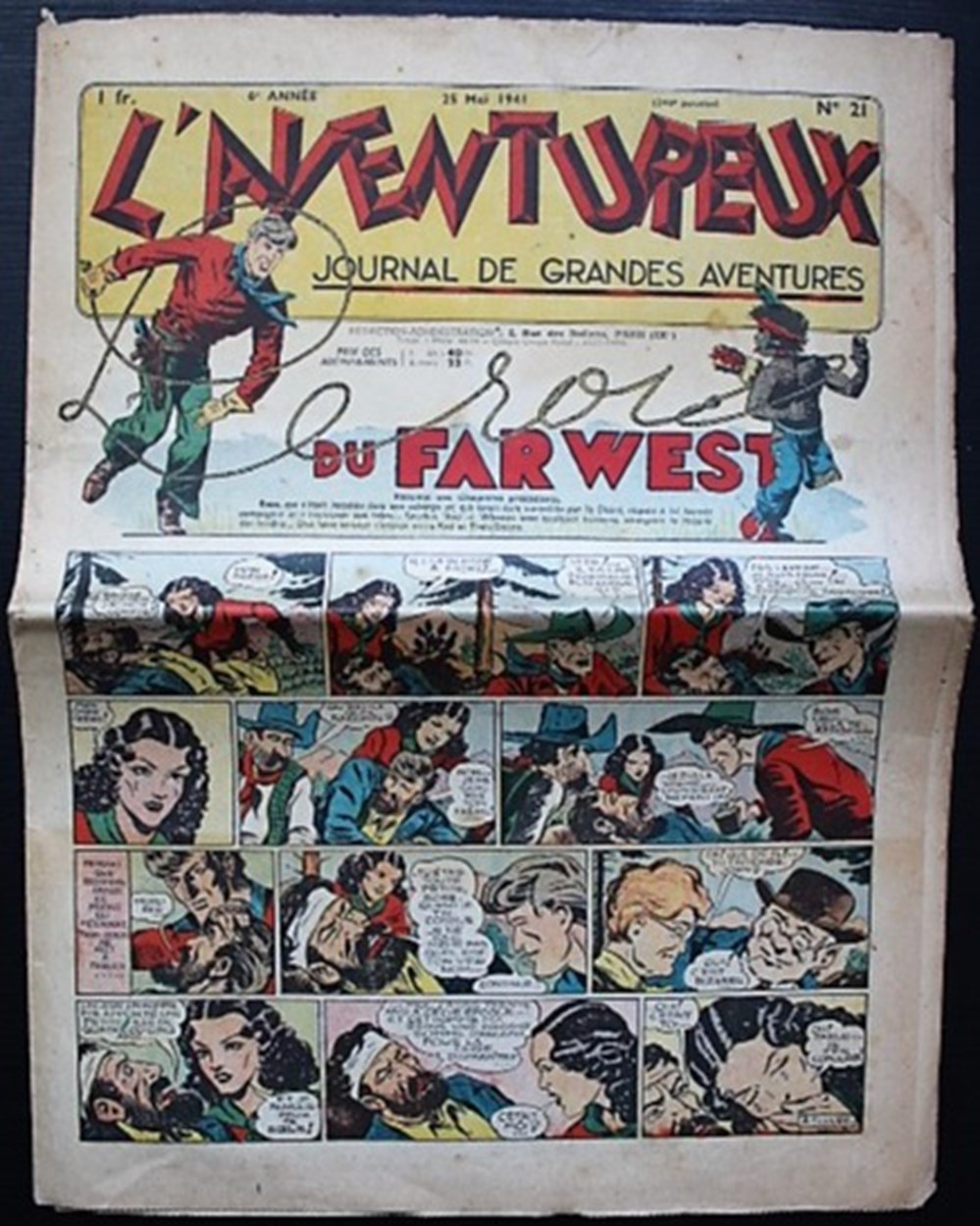 L'aventureux - 6 ème année - N°21 - 25 mai 1941 livres bd revues vieux journaux l aventureux 6 eme annee n 21 25 mai 1941