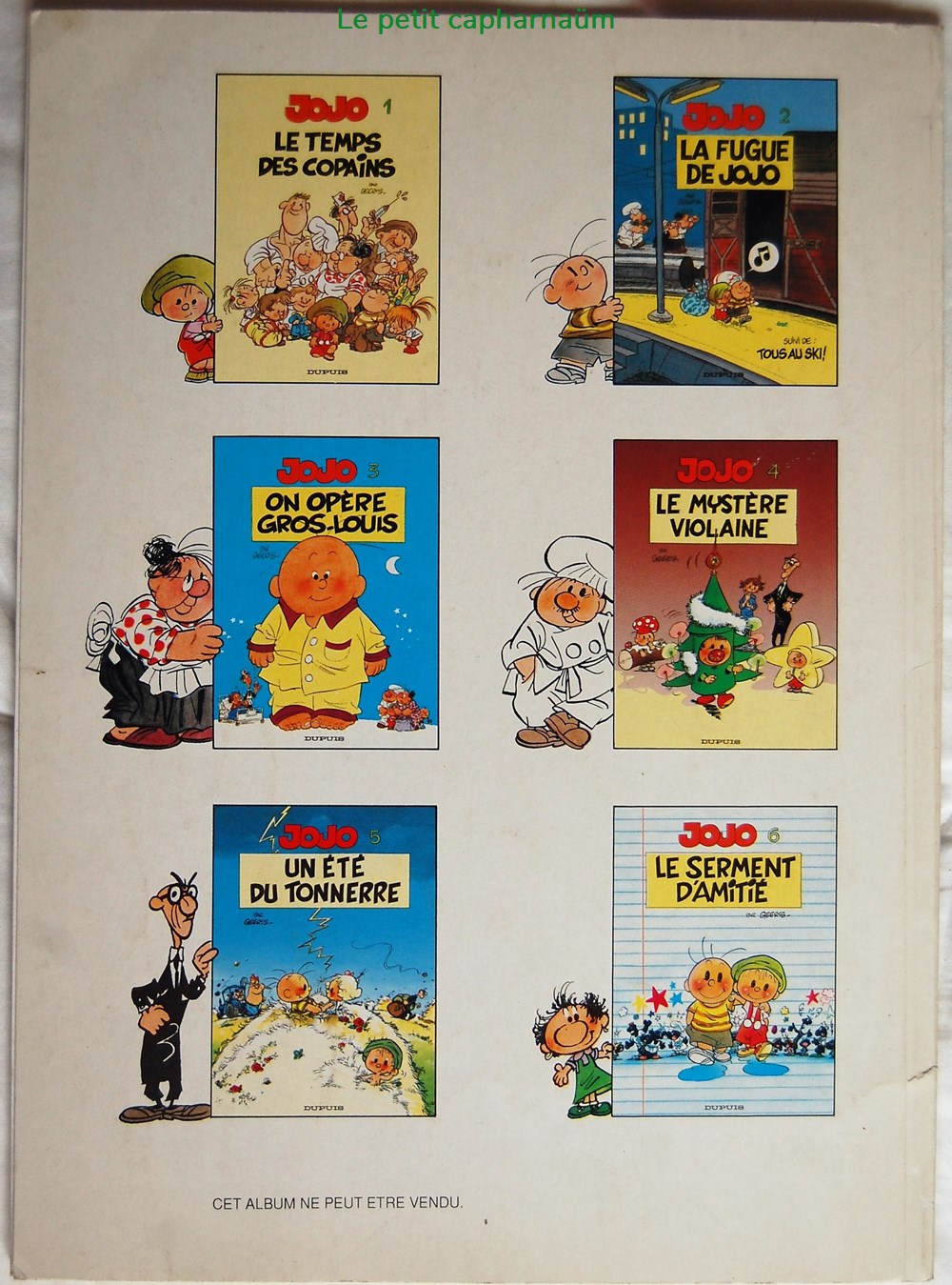 Jojo - 03 - On opère Gros-Louis - Rééd. Publicitaire Fina 1994 livres bd revues bandes dessinees jojo 03 on opere gros louis reed publicitaire fina 1994