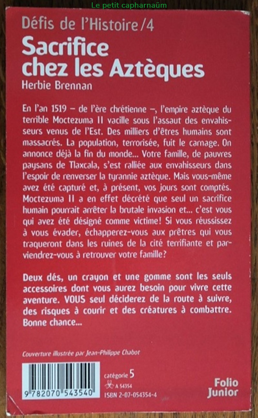 jeux societe jouets livre dont vous etes heros ldvelh defis de histoire 04 sacrifice chez les azteques