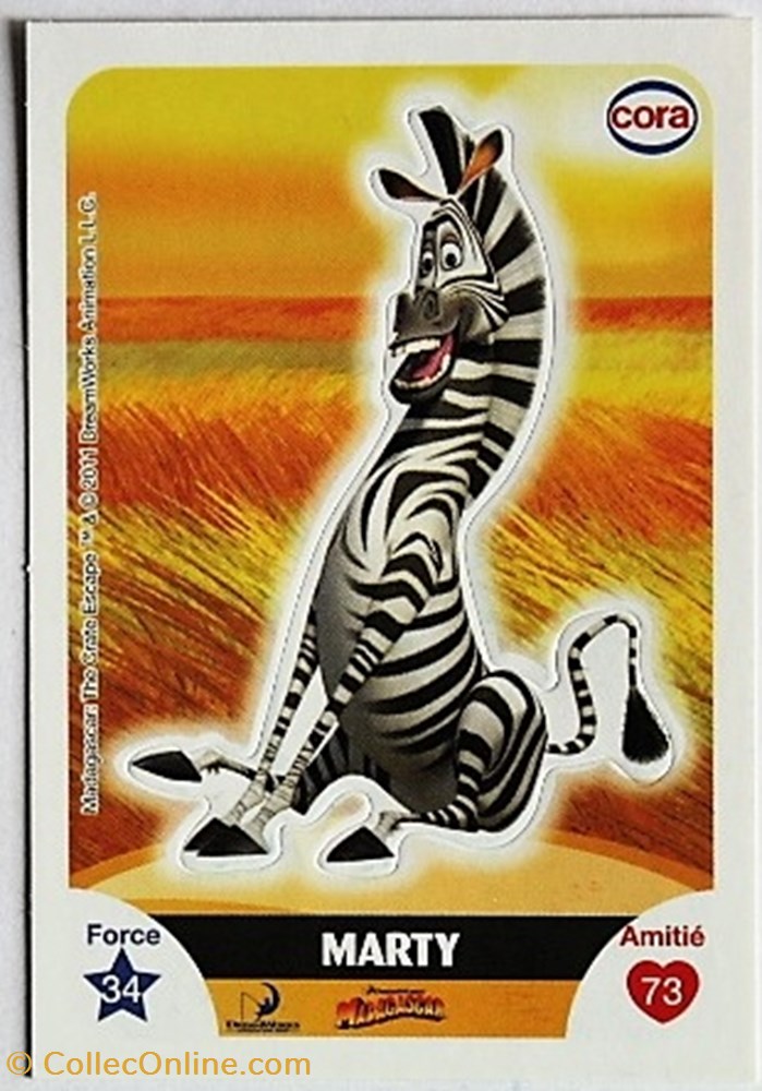 Dreamworks Cora 2011 - S035 - Madagascar - Marty jeux jouets jeu de carte collectionner dreamworks cora 2011 s035 madagascar marty