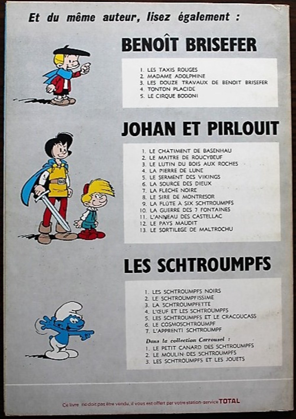 Les schtroumpfs - 06 - Le cosmoschtroumpf - Rééd. Publicitaire Total 1972 2 livres bd revues bandes dessinees les schtroumpfs 06 le cosmoschtroumpf reed publicitaire total 1972