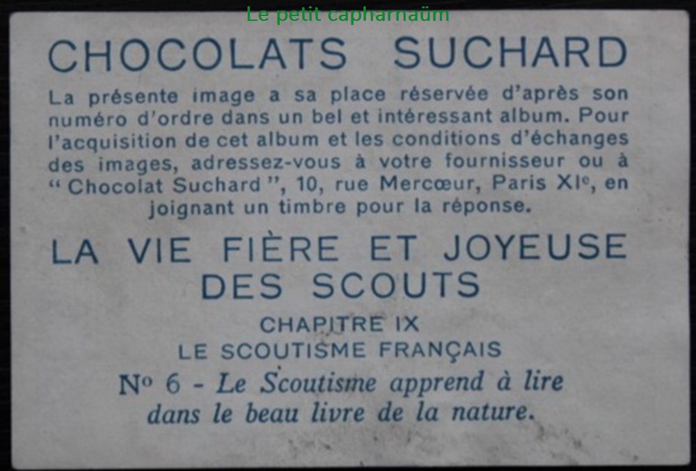 Image / Chromo - La vie fière et joyeuse des scouts - IX-06 - Le scoutisme apprend à lire documents anciens chromos images alimentaires image chromo la vie fiere et joyeuse des scouts ix 06 le scoutisme apprend a lire