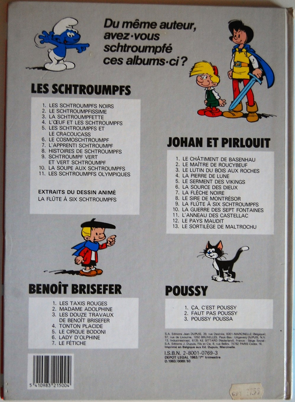 Les schtroumpfs - 11 - Les schtroumpfs olympiques - EO 1983 livres bd revues bandes dessinees les schtroumpfs 11 les schtroumpfs olympiques eo 1983