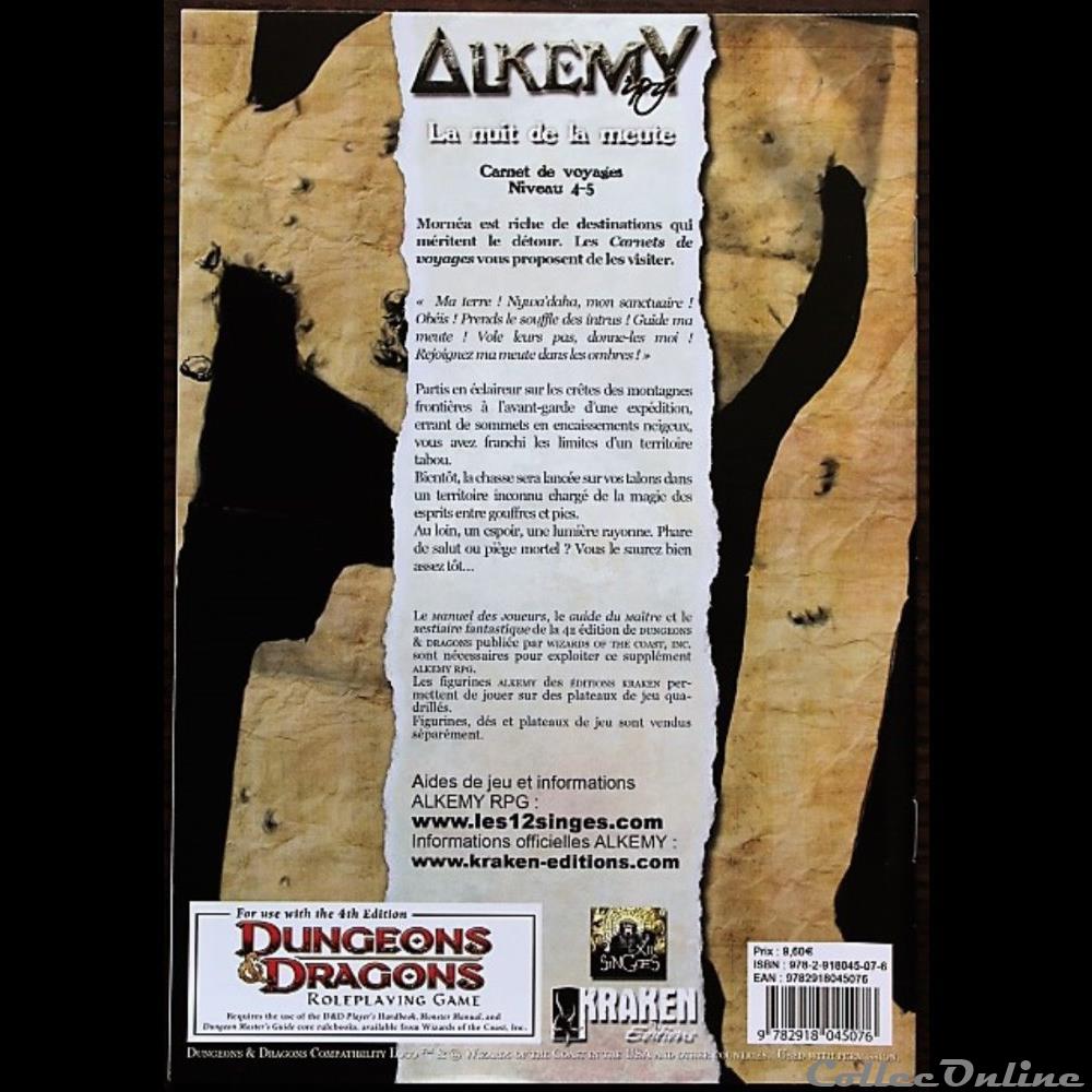 Jeu de rôle - Alkemy - Nuit de la meute (La) jeux jouet jeu de role alkemy nuit de la meute la