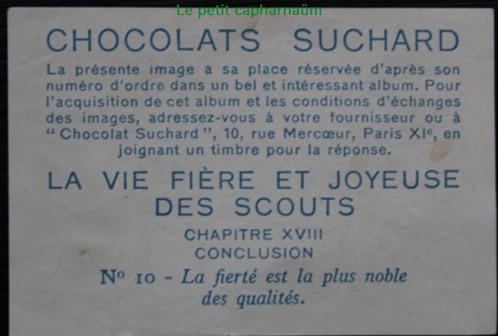 documents anciens chromos images alimentaires image chromo la vie fiere et joyeuse des scouts xviii 10 la fierte