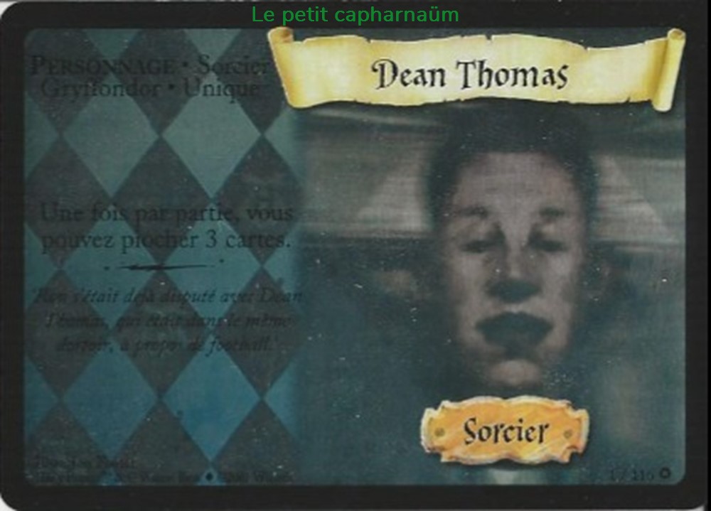 TCG Harry Potter - Set de base - 001 - Dean Thomas - Rare Holographique jeux societe jouets jeu carte collectionner tcg harry potter set de base 001 dean thomas rare holographique
