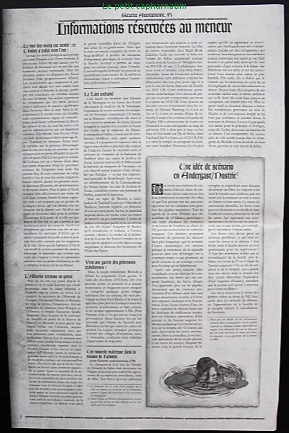 Jeu de rôle - Oeil noir 5 (L') - La gazette Aventurienne N°1 jeux societe jouets roles jeu de role oeil noir 5 l la gazette aventurienne n 1