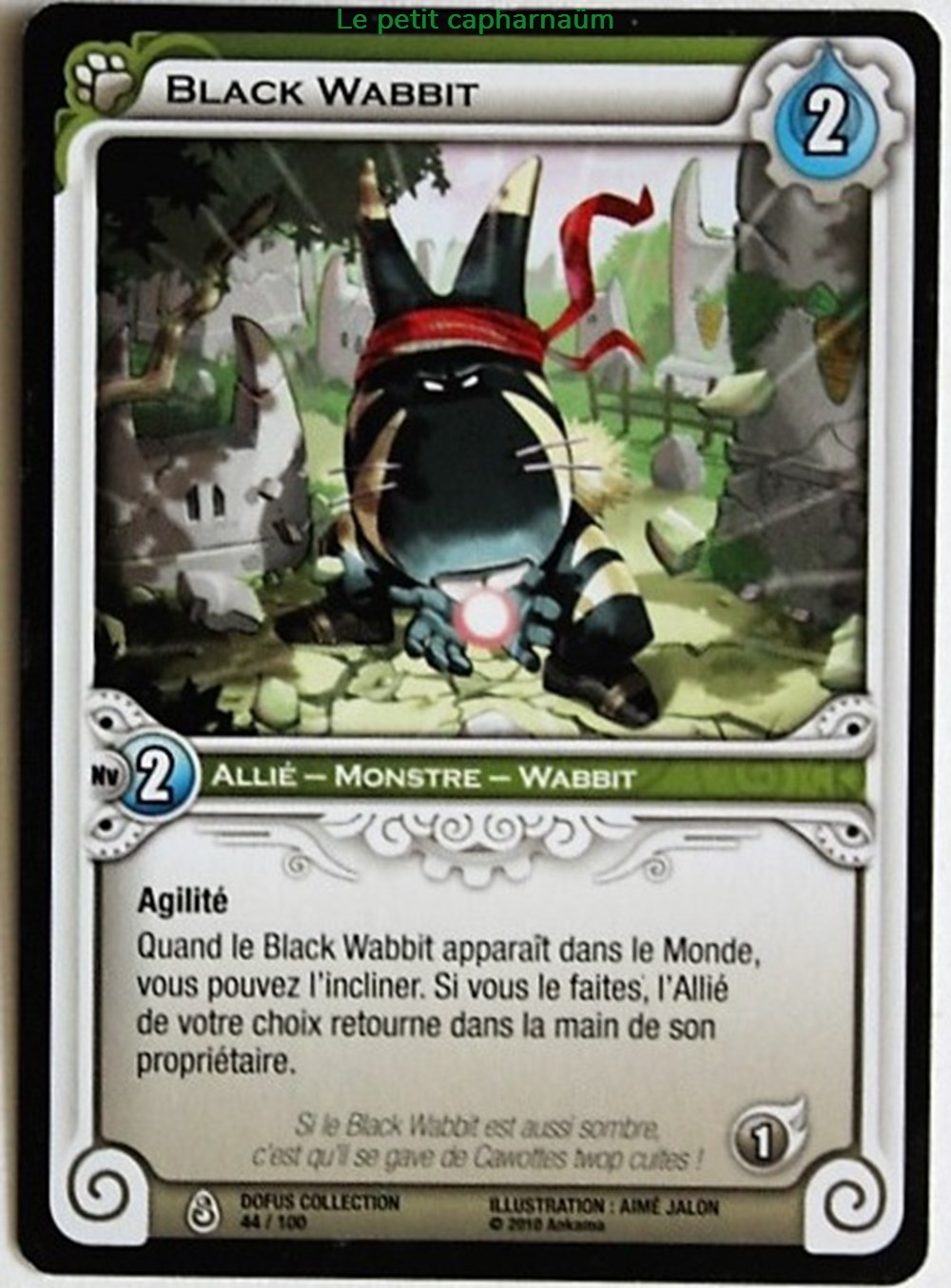 Wakfu TCG - 2011 - Dofus Collection - 044 - Black Wabbit - peu commune jeux de societe jouets jeu carte collectionner wakfu tcg 2011 dofus collection 044 black wabbit peu commune